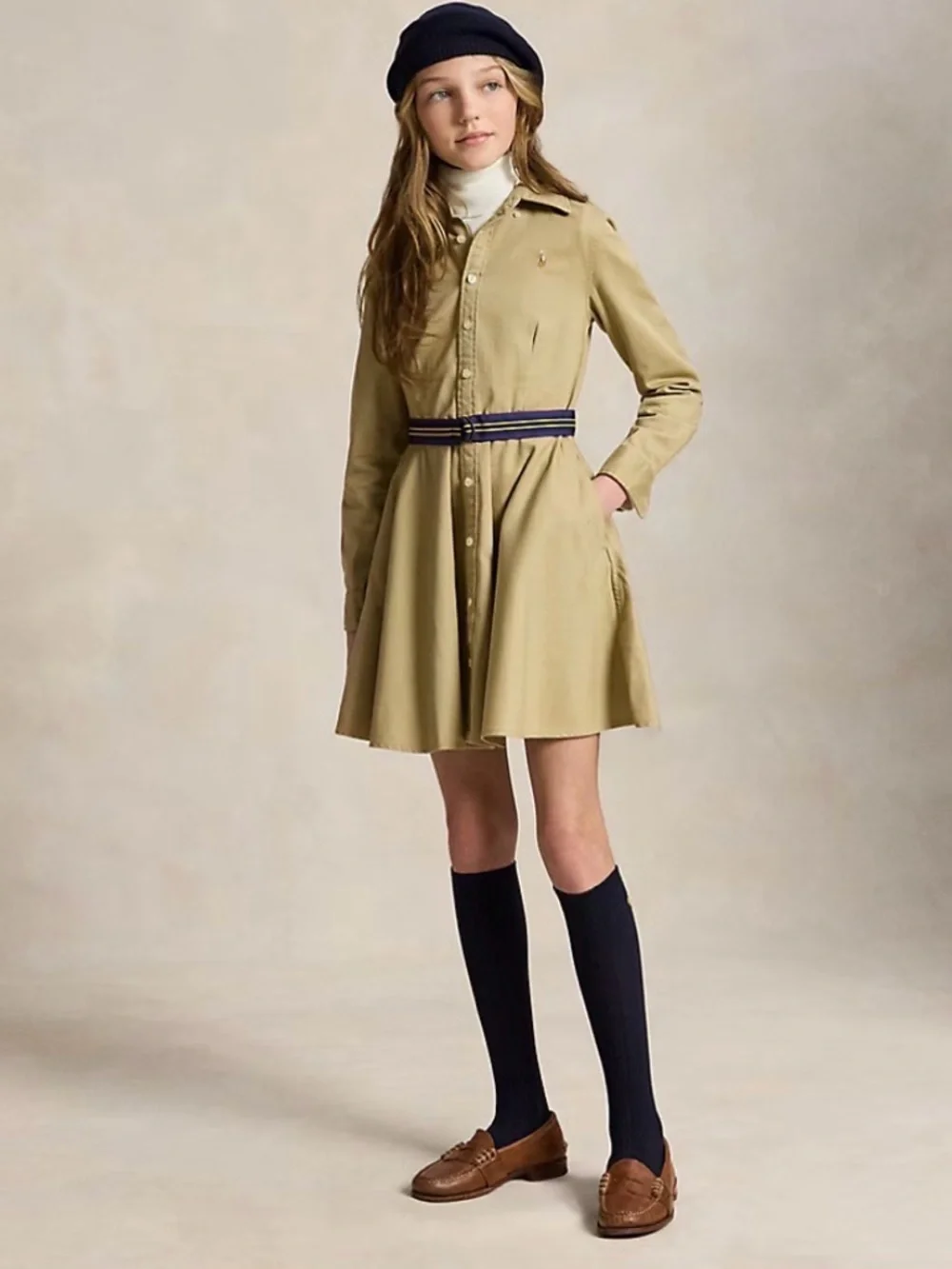 Polo Ralph Lauren Belted Cotton Chino Shirtdress
